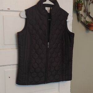 IActive Black Full Zip Quilted Outdoor Vest with Pockets Size Small